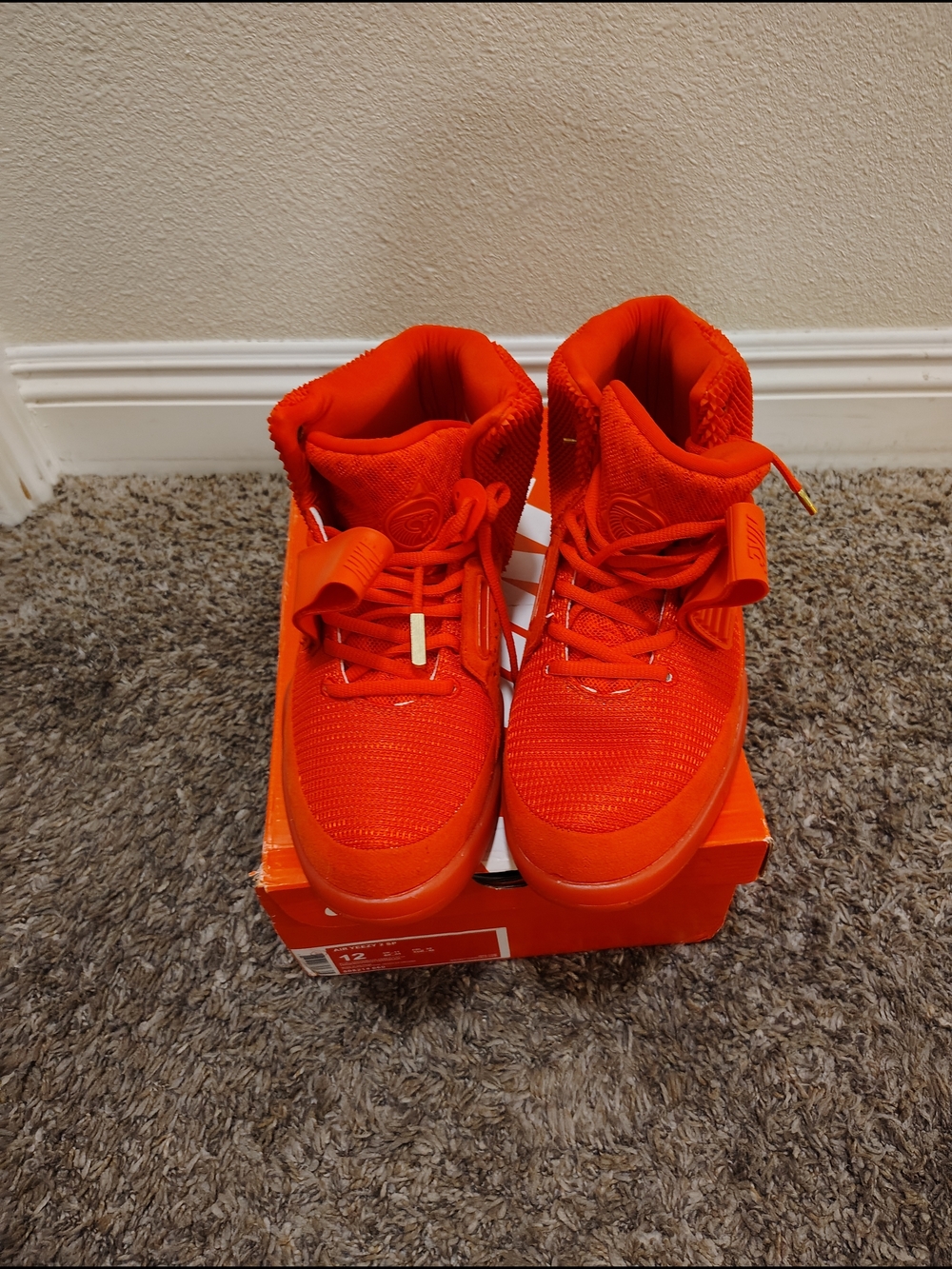 "Yeezy Nike All-Red High-Top Athletic Sneaker - Picture 6 of 6